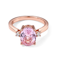 Premium Martha Rocha Kunzite, Luxuriant Lab Grown Diamond (G-H, SI) Statement Ring in Vermeil RG Over Sterling Silver (Size 10.0) 3.80 ctw