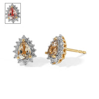 D''Joy AAA Turkizite and Moissanite 1.25 ctw Earrings in 18K Vermeil Yellow Gold Over Sterling Silver