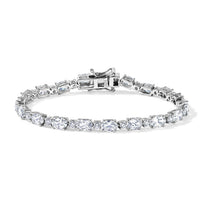 EverTrue Lab Created White Sapphire 12.60 ctw Bracelet in Platinum Bond (7.25 In)