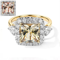 Certified and Appraised 10K Yellow Gold AAA Turkizite, Luxuriant Lab Grown Diamond (G-H, SI) (0.84 cts) Ring (Size 10.0) 5.00 ctw