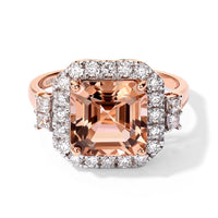 Certified and Appraised 10K Rose Gold AAA Marropino Morganite, Luxuriant Lab Grown Diamond (G-H, SI) Ring (Size 6.0) 5.70 ctw