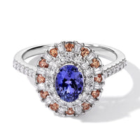 Certified & Appraised D''Joy Premium Tanzanite, Multi Gemstone Ring in Rhodium Over Sterling Silver (Size 6.0) 2.00 ctw