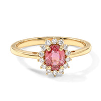 Luxoro 14K Yellow Gold AAA Padparadscha Sapphire, Diamond (I2) (0.22 cts) Ring (Size 6.0) 1.00 ctw