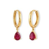 D''Joy Premium Niassa Ruby (FF) 1.50 ctw Earrings in 18K Vermeil Yellow Gold Over Sterling Silver