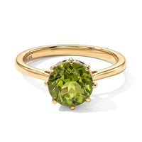 D''Joy Premium Hebei Peridot, Moissanite Solitaire Ring in 18K Vermeil YG Over Sterling Silver (Size 10.0) 3.00 ctw