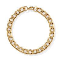Flat Curb Chain Bracelet in ION Plated YG Stainless Steel (8.50 In)