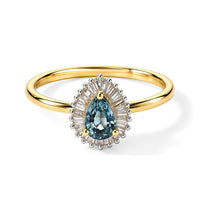 Luxoro 10K Yellow Gold Premium Montana Sapphire, Diamond (I2) Ring (Size 10.0) 0.75 ctw