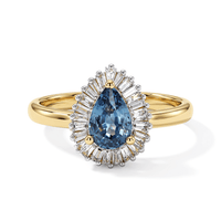 Luxoro 10K Yellow Gold Premium Montana Sapphire, Diamond (I2) Ring (Size 10.0) 0.75 ctw