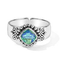 Sajen Silver Rainbow Caribbean Doublet Quartz Ring in Rhodium Over Sterling Silver (Size 10.0) 1.70 ctw