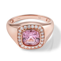 D'Joy Premium Martha Rocha Kunzite, Moissanite Men's Ring in Vermeil YG Over Sterling Silver (Size 10.0) 3.40 ctw