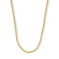 Doorbuster 10K Yellow Gold 2mm Semi Solid Rope Chain Necklace (16 Inches) (2.4 g)