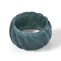 Natural Olmec Jadeite 10.10 ctw Carved Band Ring (Size 10.00)