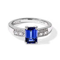 D''Joy Premium Tanzanite, White Zircon Ring in Rhodium Over Sterling Silver (Size 6.0) 1.50 ctw