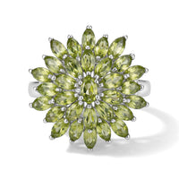 D''Joy Premium Hebei Peridot Ring in Rhodium Over Sterling Silver (Size 10.0) 5.20 ctw