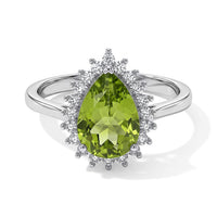 D''Joy Premium Hebei Peridot, Moissanite Ring in Rhodium Over Sterling Silver (Size 10.0) 2.20 ctw