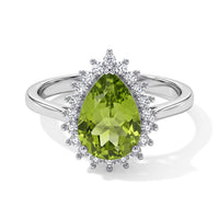 D''Joy Premium Hebei Peridot, Moissanite Ring in Rhodium Over Sterling Silver (Size 10.0) 2.20 ctw