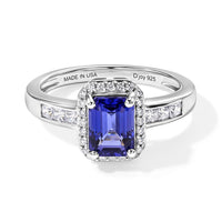 D''Joy Premium Tanzanite, Moissanite Ring in Rhodium Over Sterling Silver (Size 7.0) 2.10 ctw