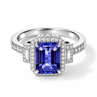 Luxoro 10K White Gold Premium Tanzanite, Diamond (I2) (0.40 cts) Ring (Size 10.0) 2.10 ctw