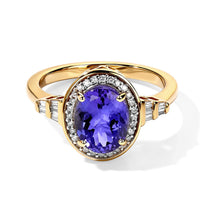 Luxoro 10K Yellow Gold Premium Tanzanite, Diamond (I2) Ring (Size 10.0) (4 g) 3.00 ctw