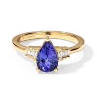 Luxoro Premium Tanzanite and Diamond I2 1.50 ctw Ring in 10K Yellow Gold (Size 7.0)