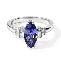 Luxoro Premium Tanzanite and Diamond I2 1.20 ctw Ring in 10K White Gold (Size 7.0)