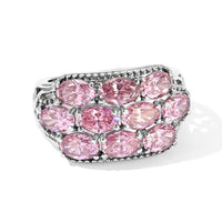 EverTrue Simulated Pink Diamond Ring in Stainless Steel (Size 10.0) (Ships in 10-12 Days) 7.25 ctw