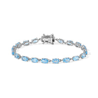 D'Joy Premium Swiss Blue Topaz Ocean Glow Bracelet in 18K Vermeil YG Over Sterling Silver (8.00 Inch) 12.70 ctw