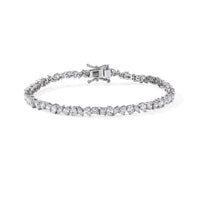 D''Joy Moissanite 7.10 ctw Bracelet in Rhodium Over Sterling Silver (7.25 In)