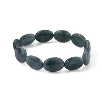 Natural Olmec Jadeite Beaded Oval Stretch Bracelet (6.5-7.0In) 130.00 ctw