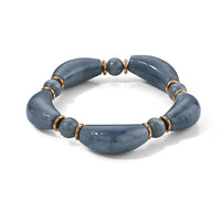 Natural Olmec Jadeite Beaded Stretch Bracelet in Stainless Steel (6.5-7.0In) 125.00 ctw