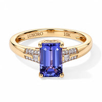 Luxoro Premium Tanzanite and Diamond I2 1.35 ctw Ring in 10K Yellow Gold (Size 8.0)