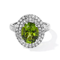 Certified and Appraised D'Joy Premium Hebei Peridot and Moissanite 3.60 ctw Ring in Rhodium Over Sterling Silver (Size 10.0)