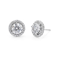 Chuck’s 50th Anniversary Special 14K White Gold Luxuriant Lab Grown Diamond Halo Earrings 3.50 ctw