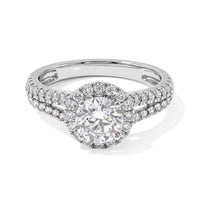 Luxuriant Lab Grown Diamond 1.50 ctw Halo Ring in 14K White Gold (Size 10.0)