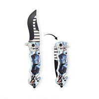 Wolf Pattern Folding Knife