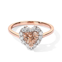 TLV Certified & Appraised D''Joy Premium Marropino Morganite, Moissanite Heart Ring in 18K Vermeil RG Over Sterling Silver (Size 10.0) 1.70 ctw