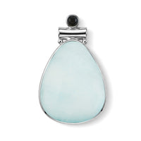 Aquamarine and Multi Gemstone 60.00 ctw Drop Tube Pendant Without in Stainless Steel (Center Stone Varies)