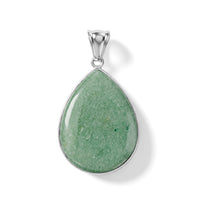 Black Feldspar 60.00 ctw Drop Pendant Without in Stainless Steel