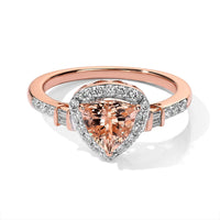 TLV Certified & Appraised D''Joy Premium Marropino Morganite, Moissanite Ring in 18K Vermeil RG Over Sterling Silver (Size 9.0) 1.50 ctw