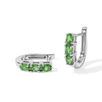D''joy Tsavorite Garnet Earring in Rhodium OverSterling Silver 1.11 ctw