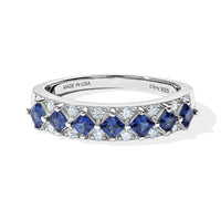 Certified and Appraised D'Joy AAA Ceylon Blue Sapphire and Moissanite 1.00 ctw Ring in Rhodium Over Sterling Silver (Size 10.0)