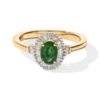Luxoro 10K Yellow Gold AAA Tsavorite Garnet, Diamond (I2) (0.19 cts) Solitaire Ring (Size 10.0) 1.00 ctw