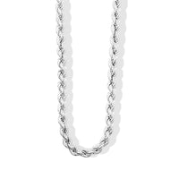 La Bella Italian Hollow Rope Chain Necklace in Sterling Silver (20-22 Inches) 31.34 Grams