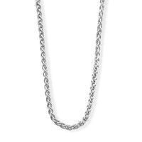 La Bella Italian Hollow Wheat Chain Necklace in Sterling Silver (20-22 Inches) 14.21 Grams