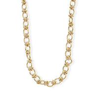 La Bella Italian Hollow Fancy Chain Necklace in 14K YG Over Sterling Silver (20-22 Inches) 25.60 Grams
