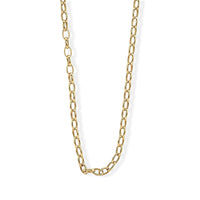La Bella Italian Rolo Chain Necklace in 14K YG Over Sterling Silver (20-22 Inches) 10.16 Grams