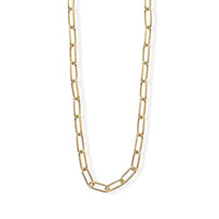 La Bella Italian Paperclip Hollow Chain Necklace in 14K Yellow Gold Over Sterling Silver (20-22 Inches) 17.75 Grams