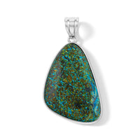 Azurite 75.00 ctw Freeform Pendant without Chain in Stainless Steel
