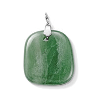 Green Aventurine 66.50 ctw Freeform Pendant without Chain in Stainless Steel