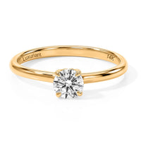 14K Yellow Gold Luxuriant Lab Grown Diamond (E-F, VS) Solitaire Featherlight Comfort Band Ring 0.50 ctw (Size 10.00)